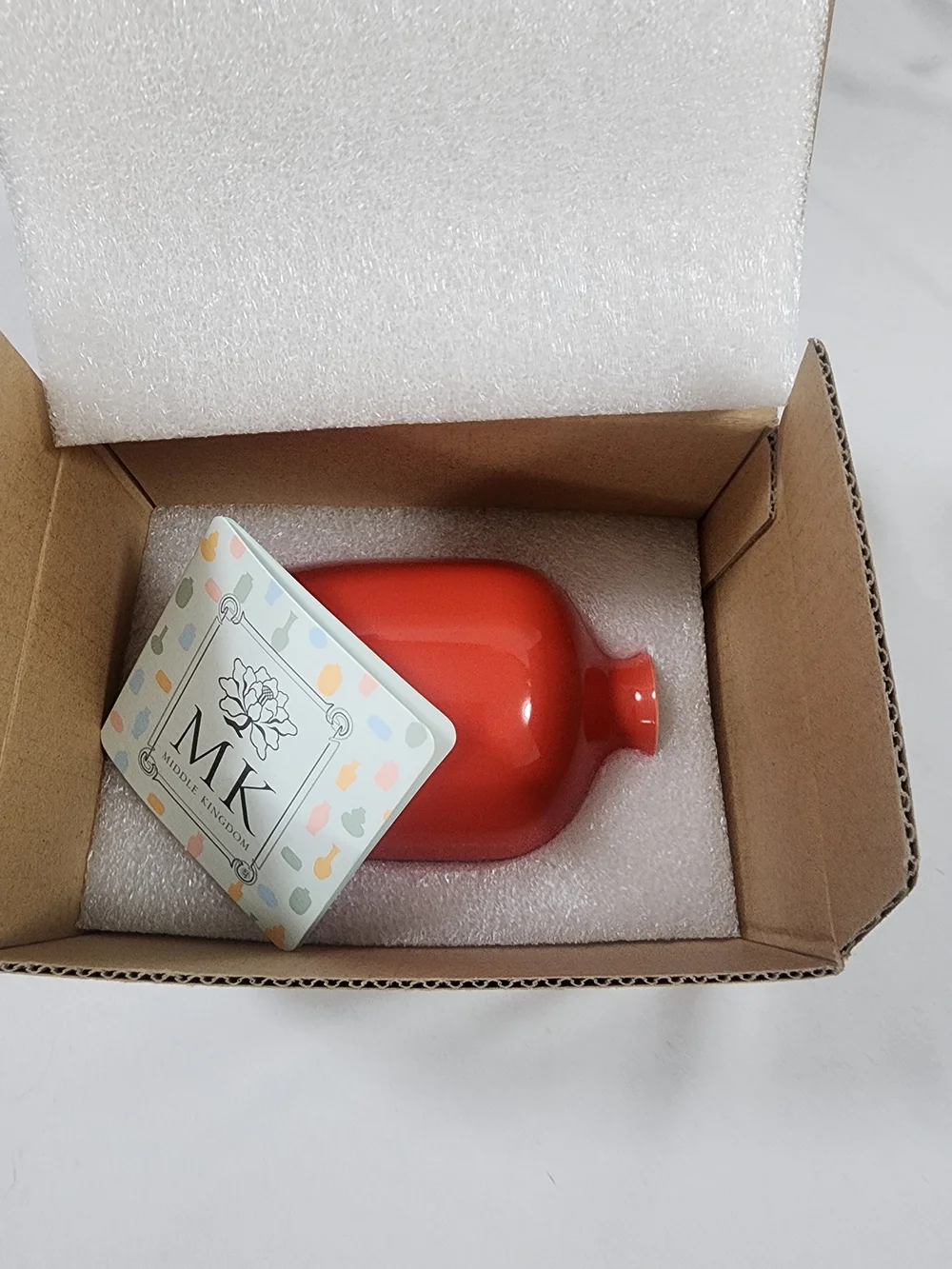 Middle Kingdom - Red Porcelain Mini Decorative Vase